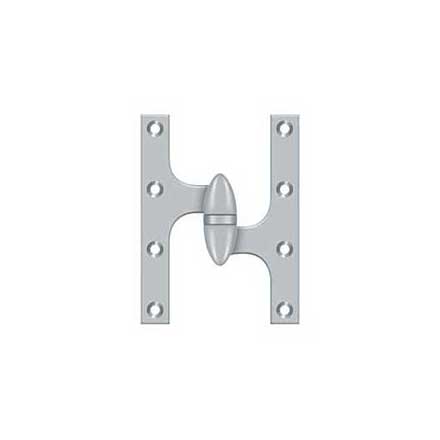 Deltana [OK6045B26D-R] Solid Brass Door Olive Knuckle Hinge - Right Handed - Brushed Chrome Finish - 6&quot; H x 4 1/2&quot; W