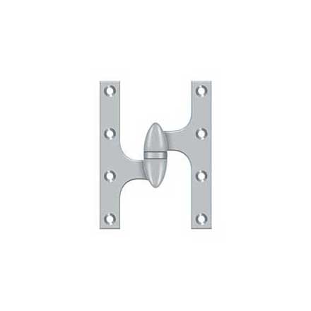 Deltana [OK6045B26D-L] Solid Brass Door Olive Knuckle Hinge - Left Handed - Brushed Chrome Finish - 6&quot; H x 4 1/2&quot; W