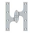 Deltana [OK6045B26D-L] Solid Brass Door Olive Knuckle Hinge - Left Handed - Brushed Chrome Finish - Pair - 6&quot; H x 4 1/2&quot; W