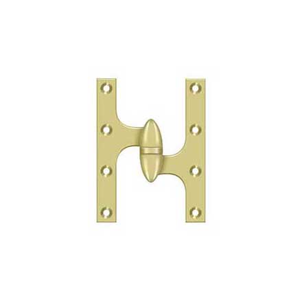 Deltana [OK6045B3-R] Solid Brass Door Olive Knuckle Hinge - Right Handed - Polished Brass Finish - Pair - 6&quot; H x 4 1/2&quot; W
