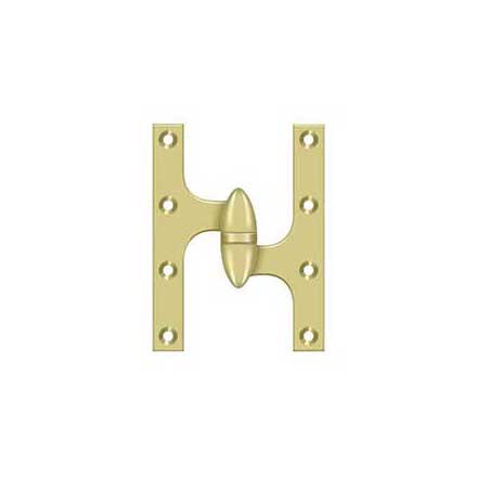 Deltana [OK6045B3-R] Solid Brass Door Olive Knuckle Hinge - Right Handed - Polished Brass Finish - 6&quot; H x 4 1/2&quot; W