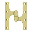 Deltana [OK6045B3-R] Solid Brass Door Olive Knuckle Hinge - Right Handed - Polished Brass Finish - 6&quot; H x 4 1/2&quot; W