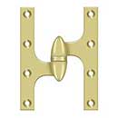 Deltana [OK6045B3-L] Solid Brass Door Olive Knuckle Hinge - Left Handed - Polished Brass Finish - Pair - 6&quot; H x 4 1/2&quot; W