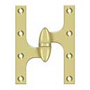 Deltana [OK6045B3-L] Solid Brass Door Olive Knuckle Hinge - Left Handed - Polished Brass Finish - 6&quot; H x 4 1/2&quot; W