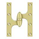 Deltana [OK6045B3-L] Solid Brass Door Olive Knuckle Hinge - Left Handed - Polished Brass Finish - 6" H x 4 1/2" W