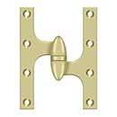 Deltana [OK6045B3UNL-R] Solid Brass Door Olive Knuckle Hinge - Right Handed - Polished Brass (Unlacquered) Finish - 6&quot; H x 4 1/2&quot; W