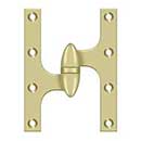 Deltana [OK6045B3UNL-L] Solid Brass Door Olive Knuckle Hinge - Left Handed - Polished Brass (Unlacquered) Finish - Pair - 6&quot; H x 4 1/2&quot; W