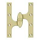 Deltana [OK6045B3UNL-L] Solid Brass Door Olive Knuckle Hinge - Left Handed - Polished Brass (Unlacquered) Finish - 6&quot; H x 4 1/2&quot; W