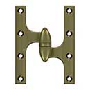 Deltana [OK6045B5-R] Solid Brass Door Olive Knuckle Hinge - Right Handed - Antique Brass Finish - 6&quot; H x 4 1/2&quot; W