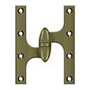 Deltana [OK6045B5-L] Solid Brass Door Olive Knuckle Hinge - Left Handed - Antique Brass Finish - 6&quot; H x 4 1/2&quot; W