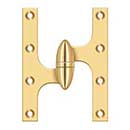 Deltana [OK6045BCR003-L] Solid Brass Door Olive Knuckle Hinge - Left Handed - Polished Brass (PVD) Finish - 6&quot; H x 4 1/2&quot; W