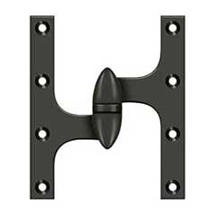 Deltana [OK6050B10B-L] Solid Brass Door Olive Knuckle Hinge - Left Handed - Oil Rubbed Bronze Finish - Pair - 6&quot; H x 5&quot; W