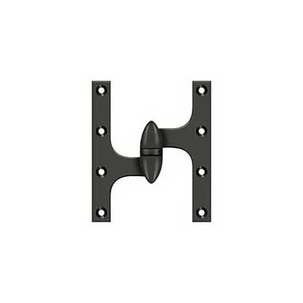 Deltana [OK6050B10B-L] Solid Brass Door Olive Knuckle Hinge - Left Handed - Oil Rubbed Bronze Finish - Pair - 6&quot; H x 5&quot; W