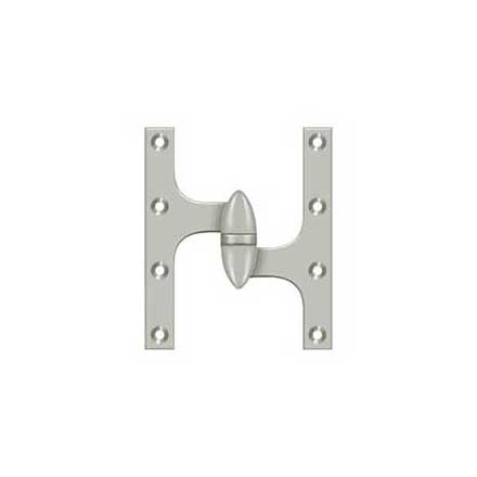 Deltana [OK6050B15-R] Solid Brass Door Olive Knuckle Hinge - Right Handed - Brushed Nickel Finish - 6&quot; H x 5&quot; W