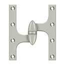 Deltana [OK6050B15-L] Solid Brass Door Olive Knuckle Hinge - Left Handed - Brushed Nickel Finish - 6" H x 5" W