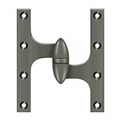 Deltana [OK6050B15A-R] Solid Brass Door Olive Knuckle Hinge - Right Handed - Antique Nickel Finish - 6&quot; H x 5&quot; W