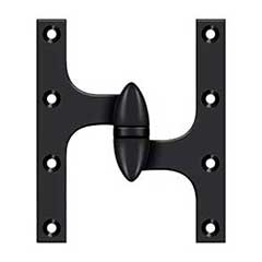 Deltana [OK6050B19-R] Solid Brass Door Olive Knuckle Hinge - Right Handed - Paint Black Finish - 6&quot; H x 5&quot; W