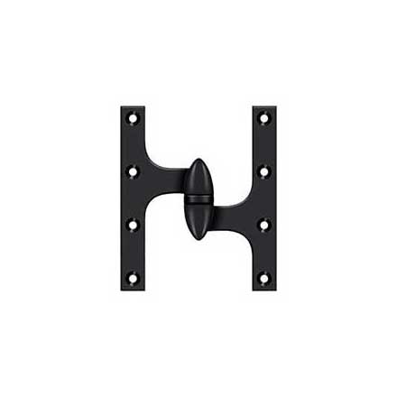 Deltana [OK6050B19-R] Solid Brass Door Olive Knuckle Hinge - Right Handed - Paint Black Finish - 6&quot; H x 5&quot; W