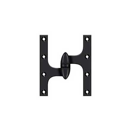 Deltana [OK6050B19-L] Solid Brass Door Olive Knuckle Hinge - Left Handed - Paint Black Finish - 6&quot; H x 5&quot; W