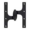 Deltana [OK6050B19-L] Solid Brass Door Olive Knuckle Hinge - Left Handed - Paint Black Finish - 6" H x 5" W