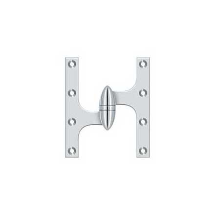 Deltana [OK6050B26-L] Solid Brass Door Olive Knuckle Hinge - Left Handed - Polished Chrome Finish - 6&quot; H x 5&quot; W