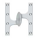 Deltana [OK6050B26-L] Solid Brass Door Olive Knuckle Hinge - Left Handed - Polished Chrome Finish - Pair - 6&quot; H x 5&quot; W