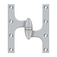 Deltana [OK6050B26D-R] Solid Brass Door Olive Knuckle Hinge - Right Handed - Brushed Chrome Finish - 6&quot; H x 5&quot; W