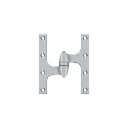 Deltana [OK6050B26D-L] Solid Brass Door Olive Knuckle Hinge - Left Handed - Brushed Chrome Finish - 6&quot; H x 5&quot; W