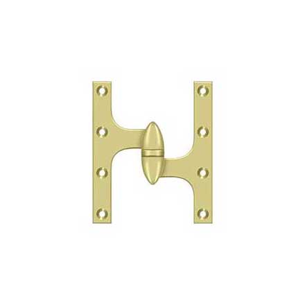 Deltana [OK6050B3-R] Solid Brass Door Olive Knuckle Hinge - Right Handed - Polished Brass Finish - 6" H x 5" W
