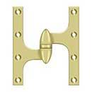 Deltana [OK6050B3-L] Solid Brass Door Olive Knuckle Hinge - Left Handed - Polished Brass Finish - Pair - 6&quot; H x 5&quot; W