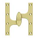 Deltana [OK6050B3-L] Solid Brass Door Olive Knuckle Hinge - Left Handed - Polished Brass Finish - 6&quot; H x 5&quot; W