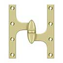 Deltana [OK6050B3UNL-R] Solid Brass Door Olive Knuckle Hinge - Right Handed - Polished Brass (Unlacquered) Finish - 6&quot; H x 5&quot; W