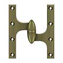Deltana [OK6050B5-R] Solid Brass Door Olive Knuckle Hinge - Right Handed - Antique Brass Finish - Pair - 6" H x 5" W