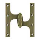 Deltana [OK6050B5-R] Solid Brass Door Olive Knuckle Hinge - Right Handed - Antique Brass Finish - 6&quot; H x 5&quot; W