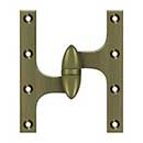 Deltana [OK6050B5-L] Solid Brass Door Olive Knuckle Hinge - Left Handed - Antique Brass Finish - 6&quot; H x 5&quot; W