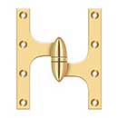 Deltana [OK6050BCR003-R] Solid Brass Door Olive Knuckle Hinge - Right Handed - Polished Brass (PVD) Finish - 6&quot; H x 5&quot; W