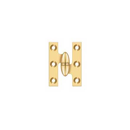 Deltana [OK2015CR003-R] Solid Brass Door Olive Knuckle Hinge - Right Handed - Polished Brass (PVD) Finish - 2&quot; H x 1 1/2&quot; W