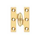 Deltana [OK2015CR003-R] Solid Brass Door Olive Knuckle Hinge - Right Handed - Polished Brass (PVD) Finish - Pair - 2&quot; H x 1 1/2&quot; W