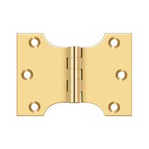 Deltana [DSPA3040CR003] Solid Brass Door Parliament Hinge - Polished Brass (PVD) Finish - Pair - 3" H x 4" W