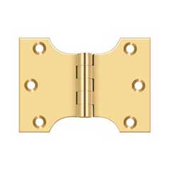 Deltana [DSPA3040CR003] Solid Brass Door Parliament Hinge - Polished Brass (PVD) Finish - Pair - 3&quot; H x 4&quot; W