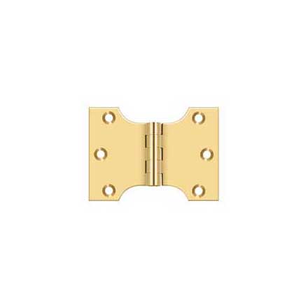 Deltana [DSPA3040CR003] Solid Brass Door Parliament Hinge - Polished Brass (PVD) Finish - Pair - 3&quot; H x 4&quot; W