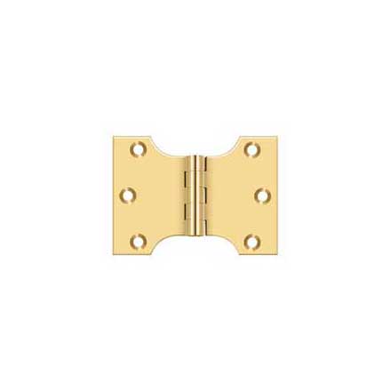 Deltana [DSPA3040CR003] Solid Brass Door Parliament Hinge - Polished Brass (PVD) Finish - Pair - 3&quot; H x 4&quot; W