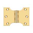Deltana [DSPA3040CR003] Solid Brass Door Parliament Hinge - Polished Brass (PVD) Finish - Pair - 3" H x 4" W