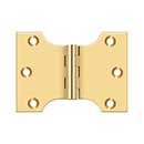 Deltana [DSPA3040CR003] Solid Brass Door Parliament Hinge - Polished Brass (PVD) Finish - Pair - 3&quot; H x 4&quot; W