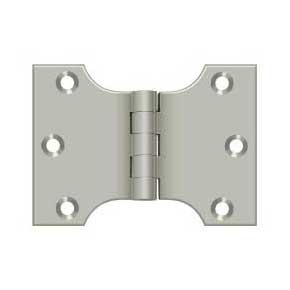 Deltana [DSPA3040U15] Solid Brass Door Parliament Hinge - Brushed Nickel Finish - Pair - 3" H x 4" W