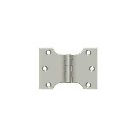 Deltana [DSPA3040U15] Solid Brass Door Parliament Hinge - Brushed Nickel Finish - Pair - 3&quot; H x 4&quot; W