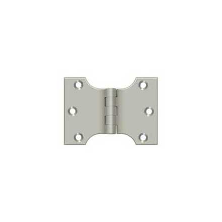 Deltana [DSPA3040U15] Solid Brass Door Parliament Hinge - Brushed Nickel Finish - Pair - 3&quot; H x 4&quot; W