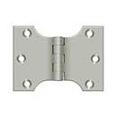 Deltana [DSPA3040U15] Solid Brass Door Parliament Hinge - Brushed Nickel Finish - Pair - 3&quot; H x 4&quot; W