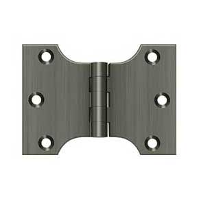 Deltana [DSPA3040U15A] Solid Brass Door Parliament Hinge - Antique Nickel Finish - Pair - 3" H x 4" W