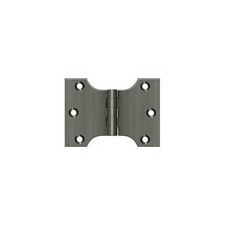 Deltana [DSPA3040U15A] Solid Brass Door Parliament Hinge - Antique Nickel Finish - Pair - 3&quot; H x 4&quot; W